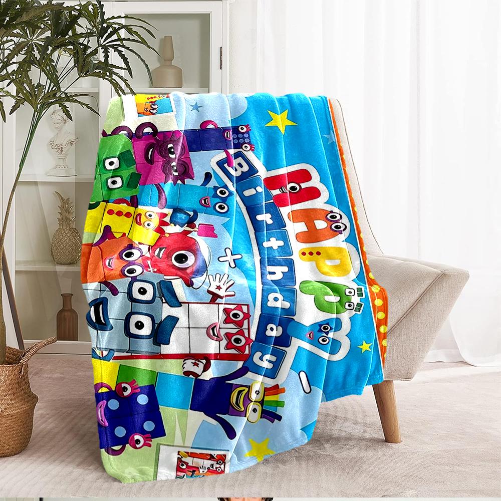 Coperta stampata a tema Numberblocks - Perfetta per divano, letto, viaggi e uso all'aperto | Lavabile in lavatrice, accogliente e resistente.