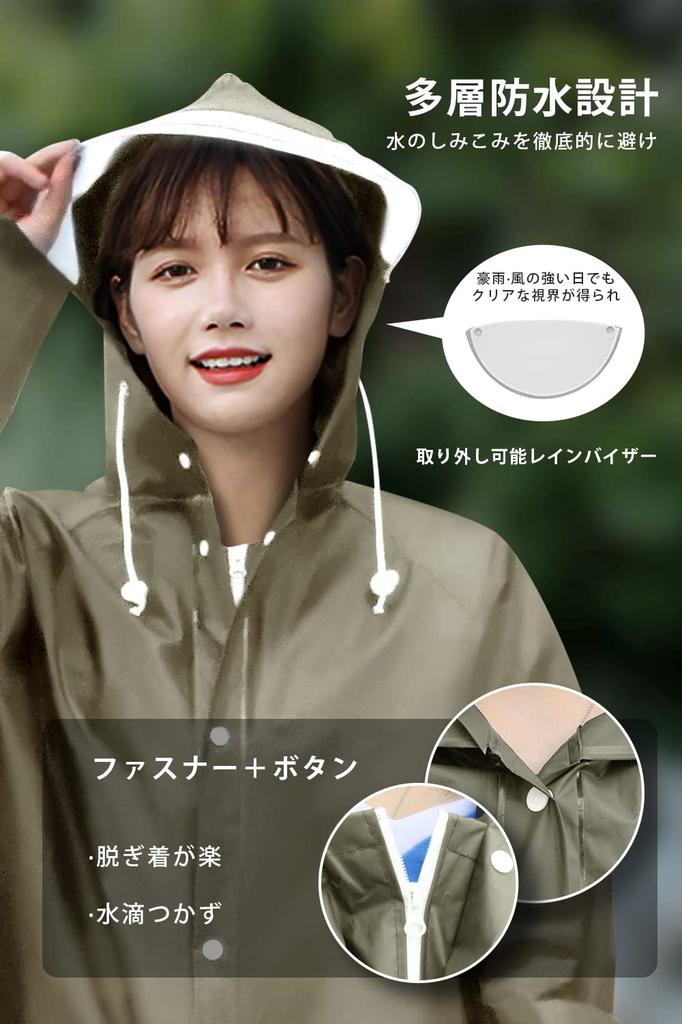 Jerise Raincoat with Clear Rain Large Backpack Super Rainwear for Motorcycles and Long Rain Waterproof and and Raincoat for Rainy Heavy and More