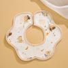 Class A Newborn Baby Saliva Towel Crepe Waterproof Petal Bib Autumn Winter Children Eating Cartoon Cotton Bib