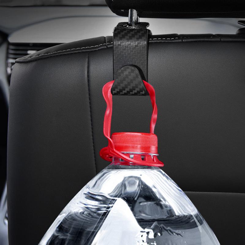 4Pcs Car Seat Headrest Hook for Auto Hidden Hook Back Seat Organizer Hanger Storage Holder Car Carbon Fiber Hooks for Purse Bags