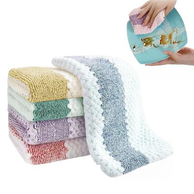 5Pcs/Set Kitchen Towels Super Soft Absorbent Coral Velvet Towels Random Colors Gentle Microfiber Rags