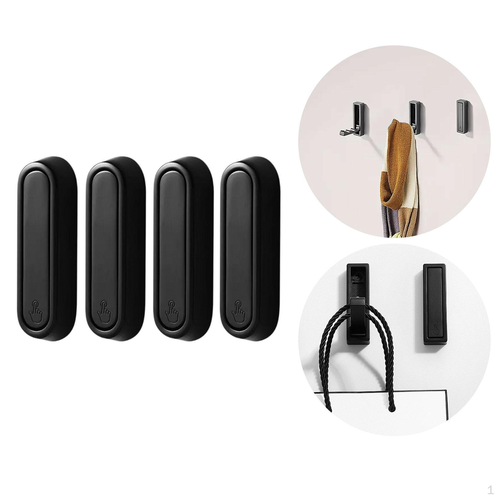 

4 шт. Складные настенные крючки для ванной комнаты, вращающиеся на 90°, простая сборка, многоцелевые, экономящие пространство Black