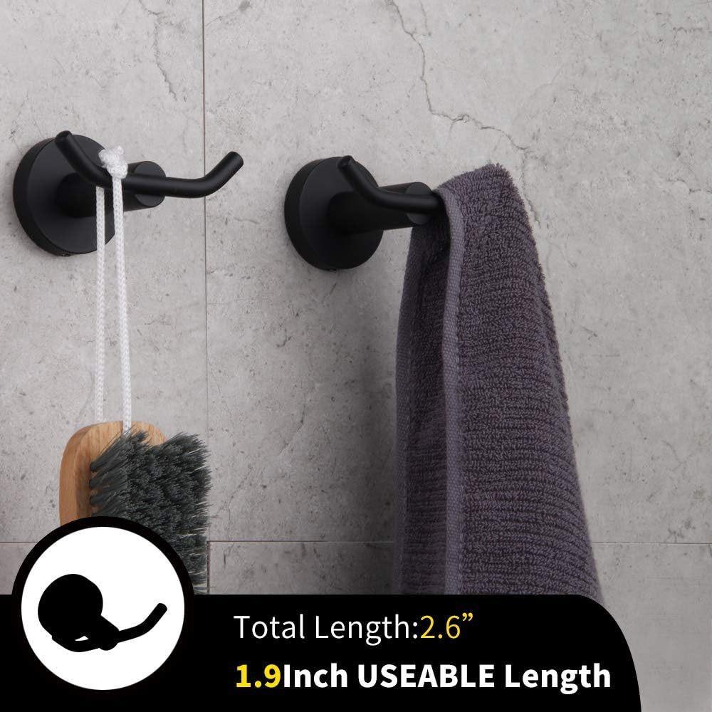 1/2Pcs Hardware Towel Robe Holder Dual Hooks Coat Rack Heavy Duty Door Hanger  Clothes