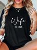Wife Est 2025 Black T-shirt