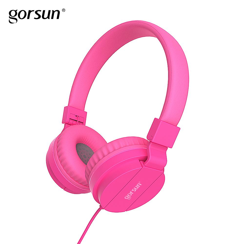 Cuffie per bambini Gorsun, cuffie per bambini stereo leggere con cavo per bambini, adulti, fascia regolabile, cuffie per bambini per smartphone