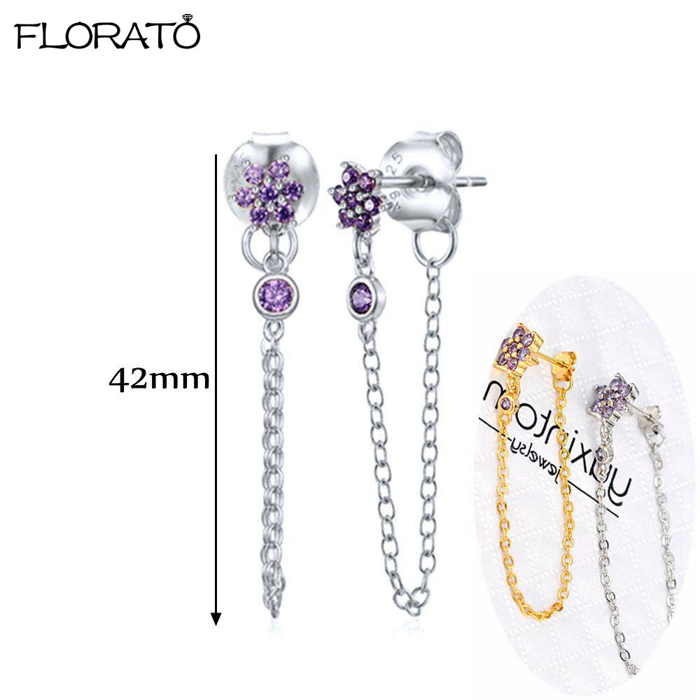 925 Silver Needle Elegant Purple Earrings Exquisite Small Hoop Earrings for Women Fashion Puncture Jewelry Accessories