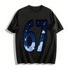 Starry Sky Meteor Number 67 Print Casual T-Shirt Unisex Loose Top Pure Cotton T-shirt