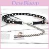 Fashionable Solid Color Porous Design Women Casual Slim Waist Belt With Chain For Outdoor Styling