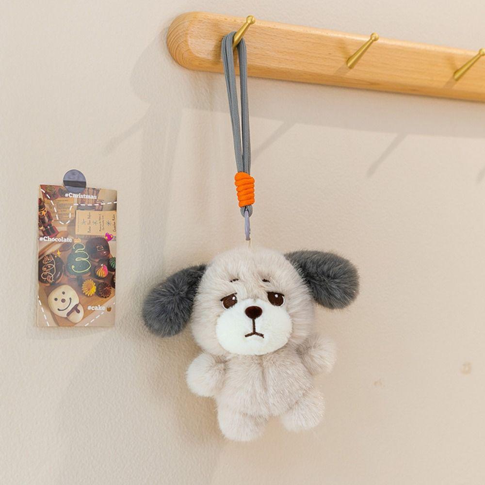 Animal Puppy Plush Keychain PP Cotton Puppy Doll Key Ring Sweet Plush Puppy Pendant Birthday Gift