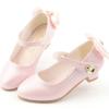 Girls' Fashionable High Heels Korean Style Princess Shoes All-match Shallow-mouth Leather Shoes