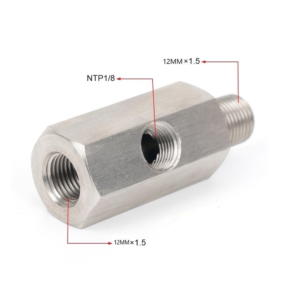 1/8 NPT Stainless Steel Hydraulic Pressure Sensor Adapter For Mechanical Engines For Diesel, Automotive Fuel, Oil, And Water