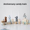 Wooden Digital Candle Commemorative Day Train Toy Set For Holiday Celebration