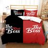 Couple's King & Queen Printed Duvet Cover Set,Romantic Heart Crown Design, And Minimalist Design for Sweetness with Elegance