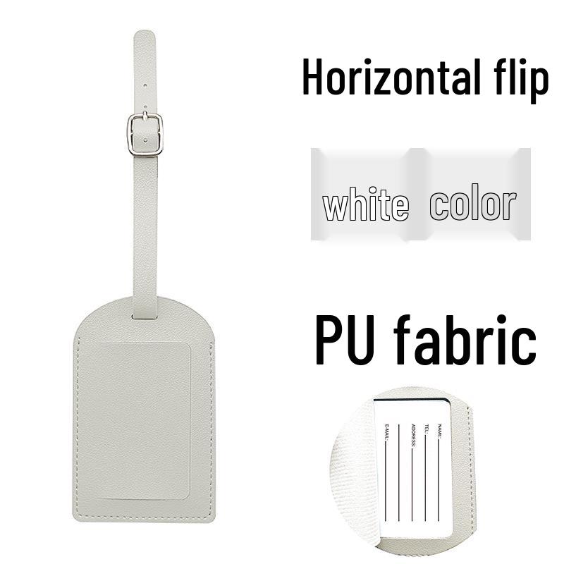 Available: Thickened PU Leather Luggage Tag - Horizontal/Vertical Flap with Pocket and Buckle, Includes Signature Paper.
