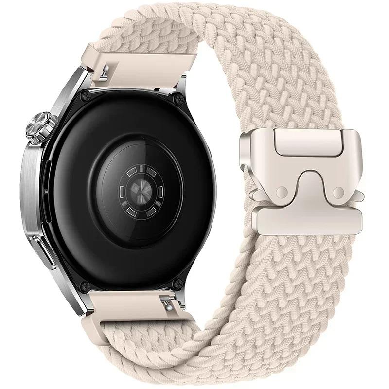 22/20mm Nylon-Geflechtband für Huawei Watch 5 GT6-5 Pro GT6-5-4 46mm Fallschirmschnalle Atmungsaktives Armband für Samsung Watch 7 6