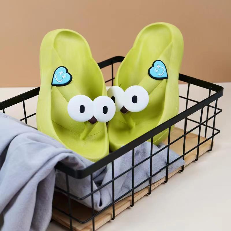 

Flip-flops girl cute thick-soled PVC summer non-slip bathroom student seaside pinch sweet girl women s slippers 40