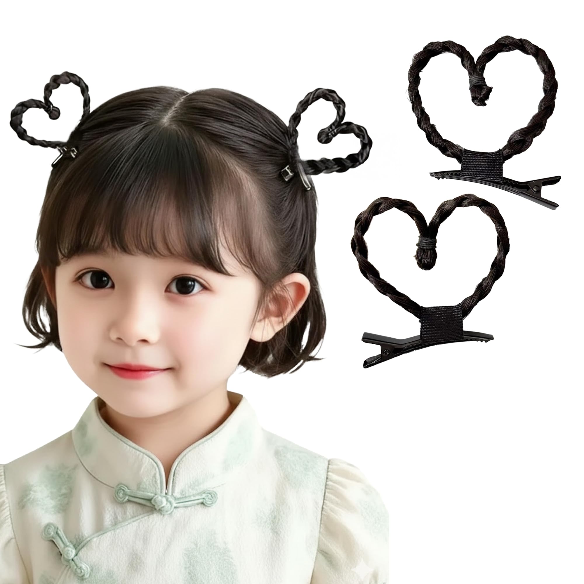 

Заколки для волос в виде косы-сердечка, Набор из 2 шт., Аксессуары для волос, Подарки для девочек и взрослых, Женские, Украшения для волос [Товар]