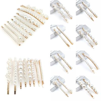 Copricapo Forcine per capelli Forcine per capelli per donne Ragazze Barrettes Perle finte Semplici fermagli per capelli Regalo Gioielli per capelli Accessori per capelli affascinanti Dolce Unico