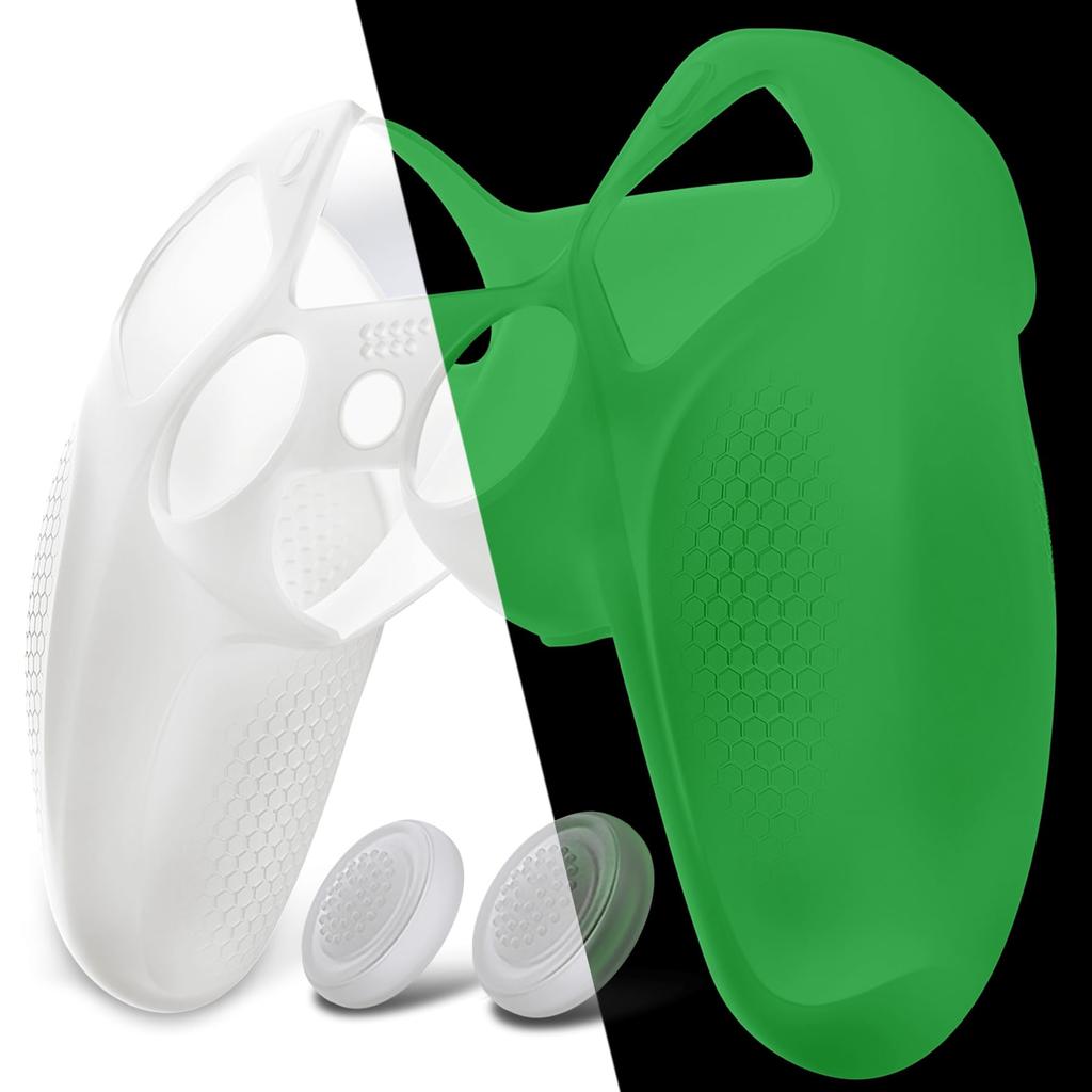 PlayVital Ninja Edition Silicone Cover Skin for PS5 Soft Protective Cover for Fits Charging Station with Protective Cover Attached In the Dark