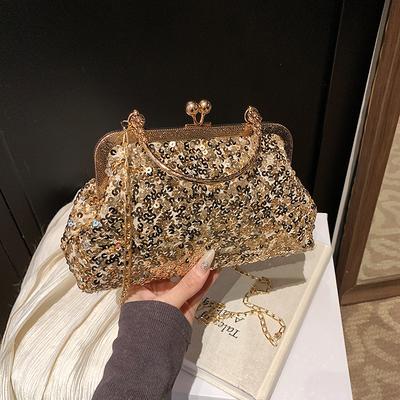 Fashion Shiny Sequins Shoulder Bag Luxury Handbag Evening Small Purse Clutch Bag Banquet Chain Bag Girls