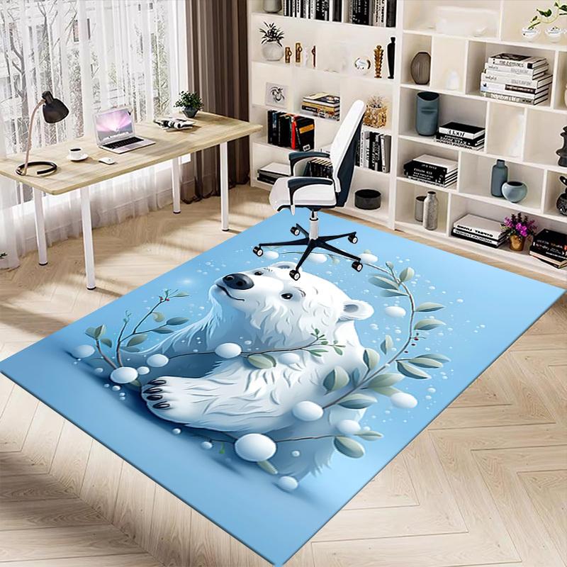 1pc Polar bear, Winter Carpet Office Rug Outdoor Mat Home Decor Area Carpet Festival Gift