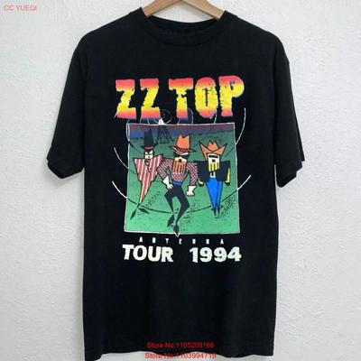 Vintage 90er 1994 ZZ Top Antenna Tour Schwarzes T-Shirt in allen Größen Vintage Gewaschenes Mode-Top für den täglichen Gebrauch Atmungsaktiv Dehnbar