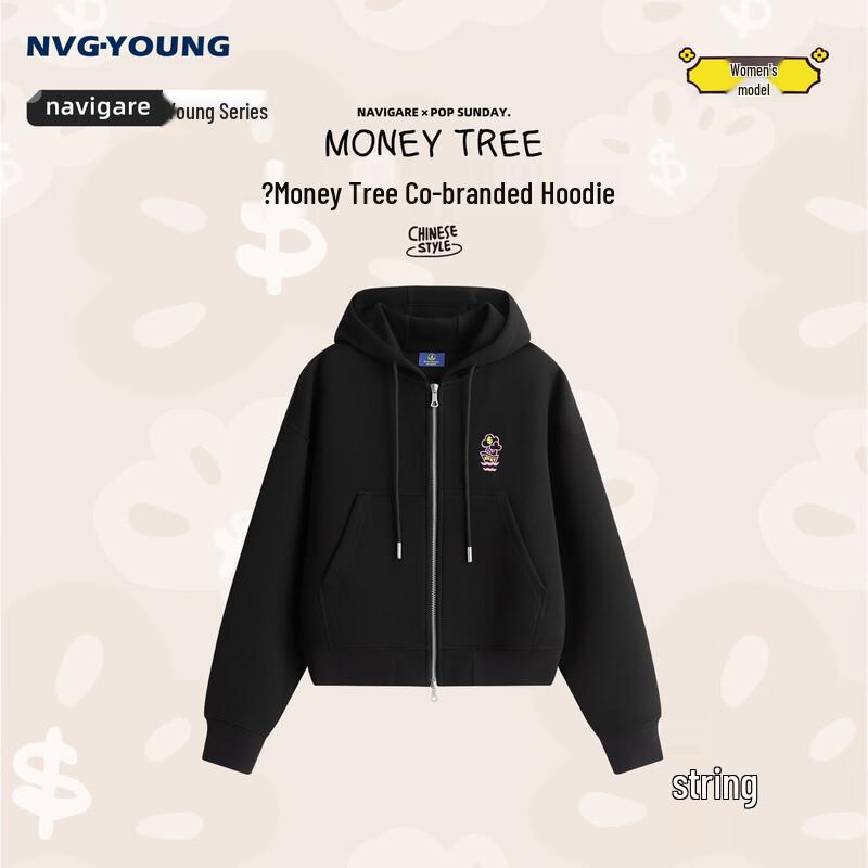 

NVG·YOUNG x POPSUNDAY Money Tree Women s Hooded Cardigan Sweatshirt XL