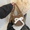 Plush Bow Shoulder Messenger Bag New Versatile Casual Fashion Shoulder Bag
