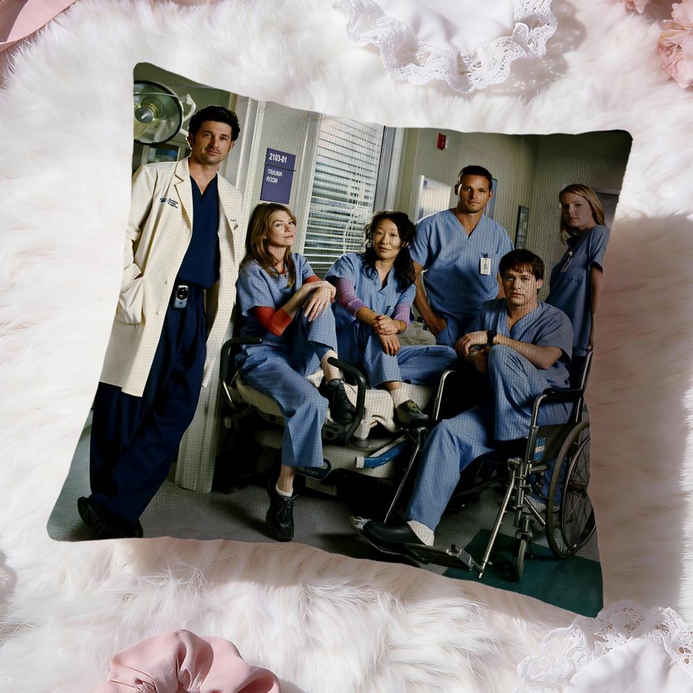 G-Greys Anatomy Cushion Cover Premium Comfort Reversible Pillow Cove -Two In One Design for Any Room & Car Interior