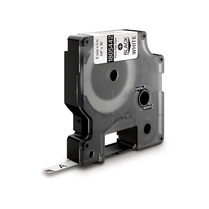 Étiquettes Industrielles - DYMO - Rhino - Autocollantes en Polyester - 6mm x 5.5m - Noir sur Blanc