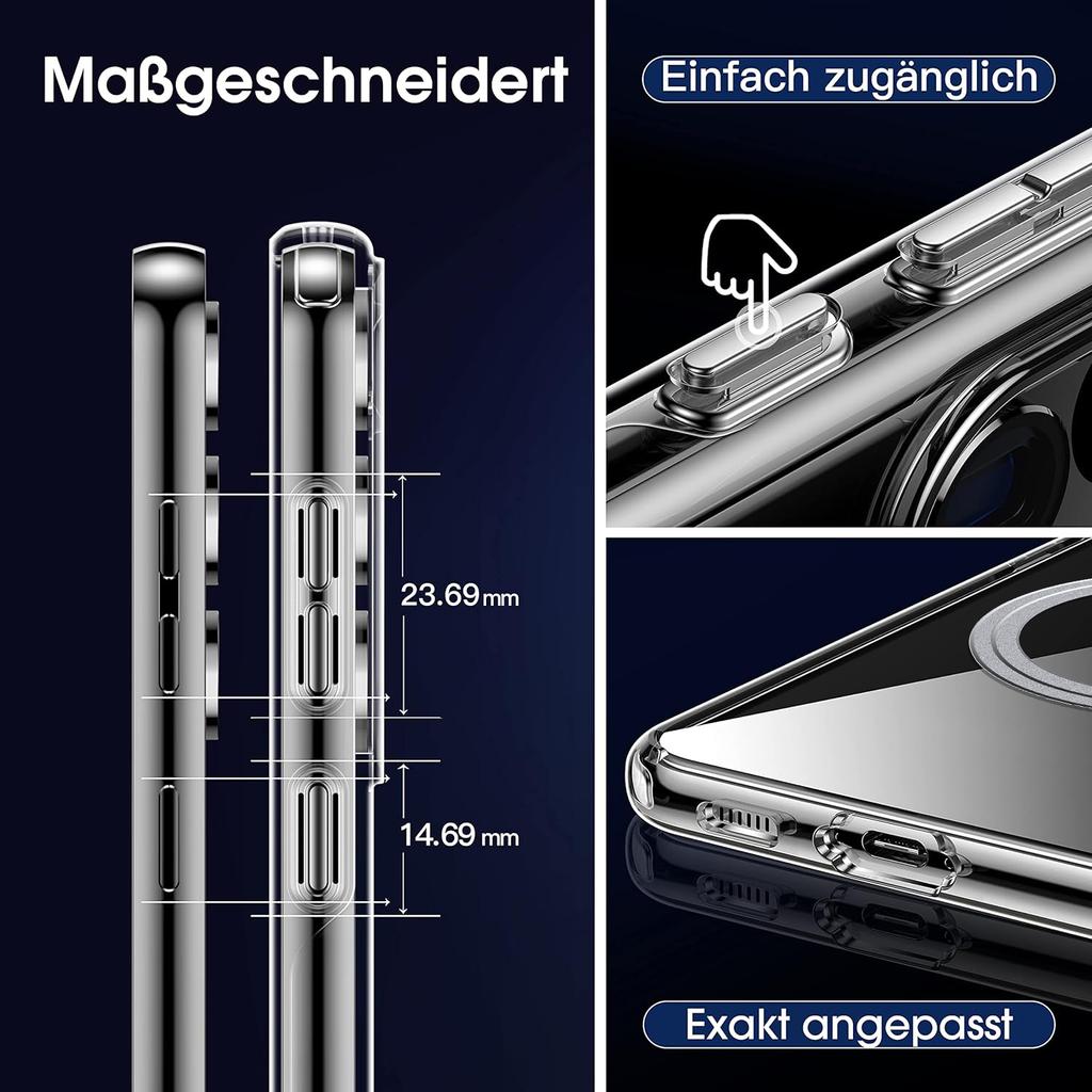 For Samsung Galaxy S23 Phone Case Compatible with MagSafe TPU+PC Clear Back Cover