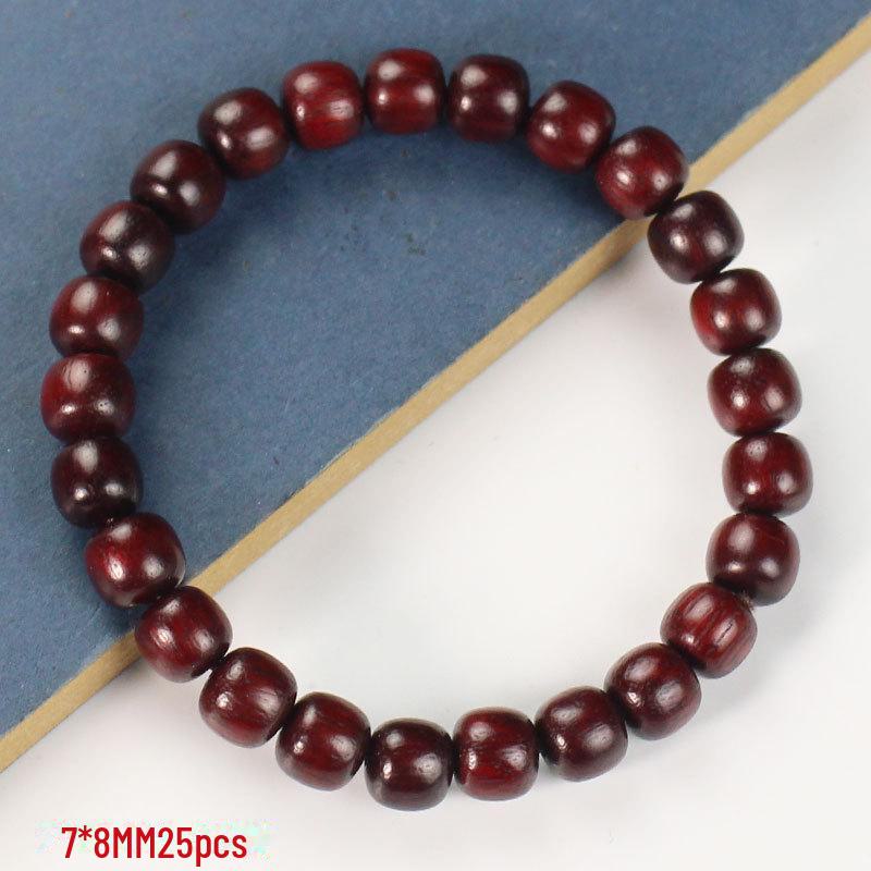 

Браслет унисекс из зеленого сандалового дерева с бусинами-бочонками 7x8 мм - буддийский священный сандал