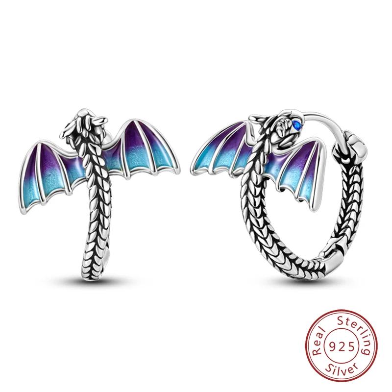 New 925 Sterling Silver Hope Rainbow Flower Earrings For Women Sparkling Colored Zircon Star Koi Earrings Fashion Party Jewelry