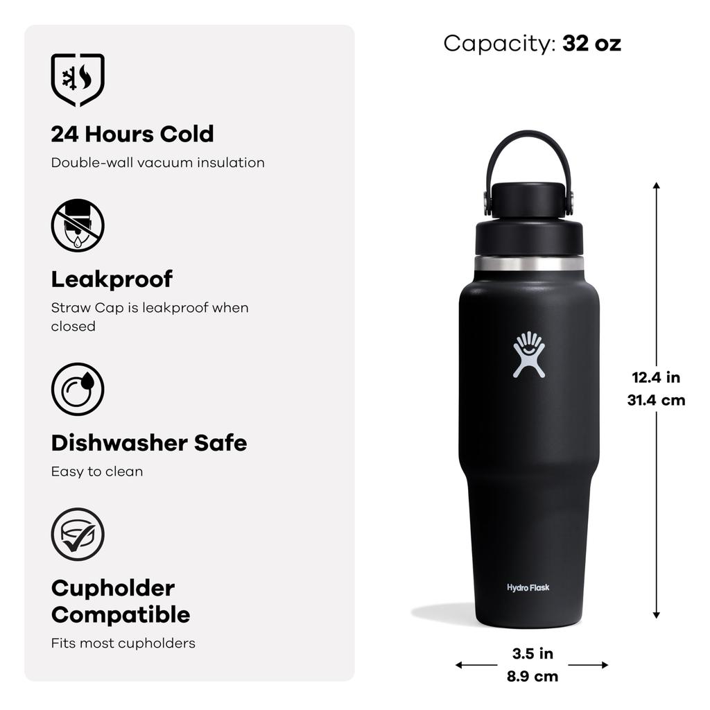 Stainless Steel Travel Bottle with Flex Chug Cap, 32oz (946ml), Insulated Water Bottle (Authentic Japanese Product)