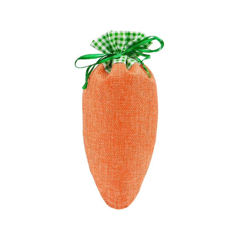Carrot-Shaped Easter Present Bag Linen Material Drawstring Party Bags Easter Decorations