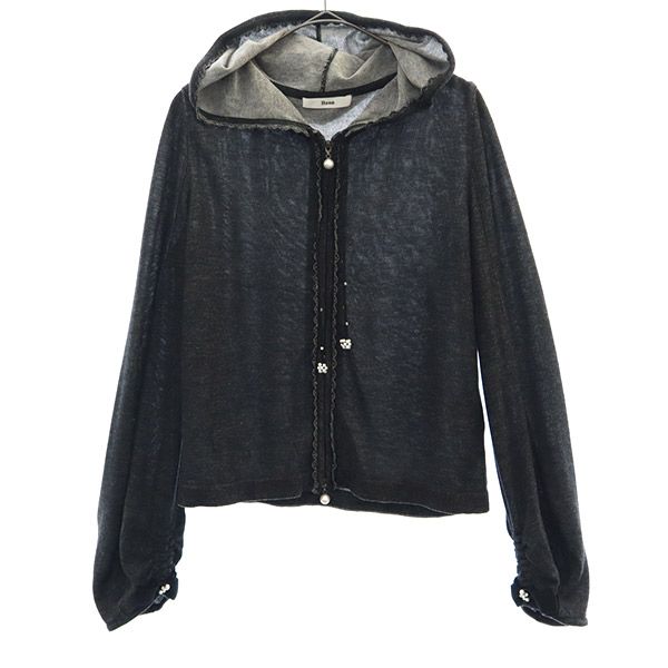 

Rene Вязаная толстовка с длинным рукавом на молнии 36 серый Кардиган куртка Женская Б/у