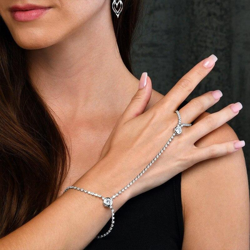 

Lianzhong браслет минималистичная цепочка со стразами блестящая модная свадебная одежда для банкета и невесты одежда одежда