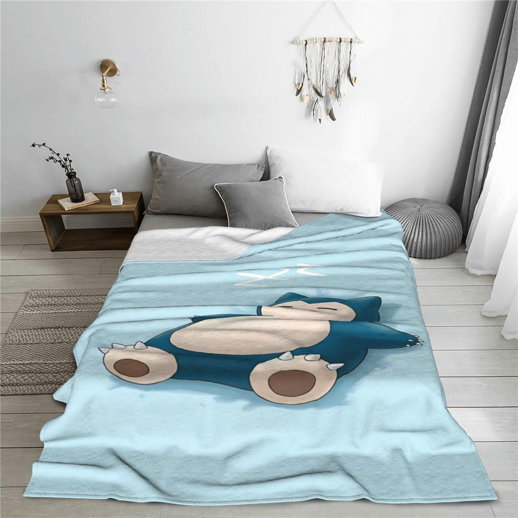 Pokemon Snorlax Flanelová deka Zimní Super teplé povlečení Přehozy pro děti Venkovní vzor Přehoz na postel Potah na pohovku/postel