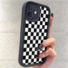Black & White Checkered Groove Case for iPhone 15/16/17