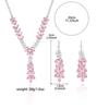 Trendy Zircon Wheat Ear Pink Tassel Jewelry Set – Earrings, Necklace, Clavicle Chain