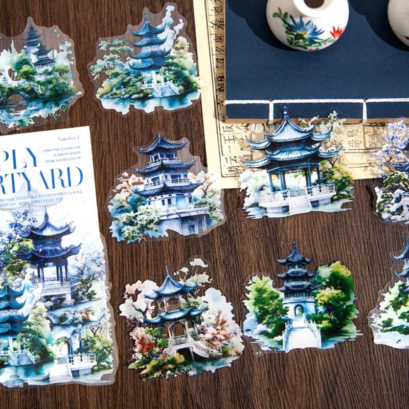 20Pcs/bag Stickers Garden Deep Series Landscape Pattern Making Phone Case Water Cup Sticker Album Diary Handmade Decoration