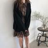 Buckle Twist Sweater Jacket Women's Autumn Winter Outerwear Solid Color Round Neck Short Knitted Cardigan Women