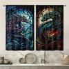 Set Of 2 Vivid Dragon Printed Curtains Polyester Drape Halloween Home Decor Curtain Light Blocking With Rod Pocket