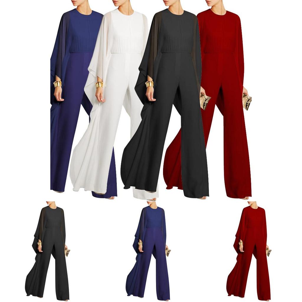 Tuta Pullover Elegante da Donna con Giunture, Scollo O, Maniche Lunghe a Pipistrello e Zip in Vita Alta