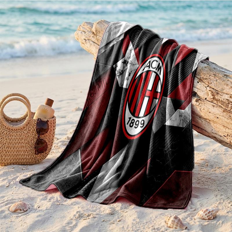 Asciugamano da Spiaggia in Microfibra con Stampa AC Milan Asciugatura Rapida Assorbente Grande Asciugamano per Spiaggia Nuoto Viaggio