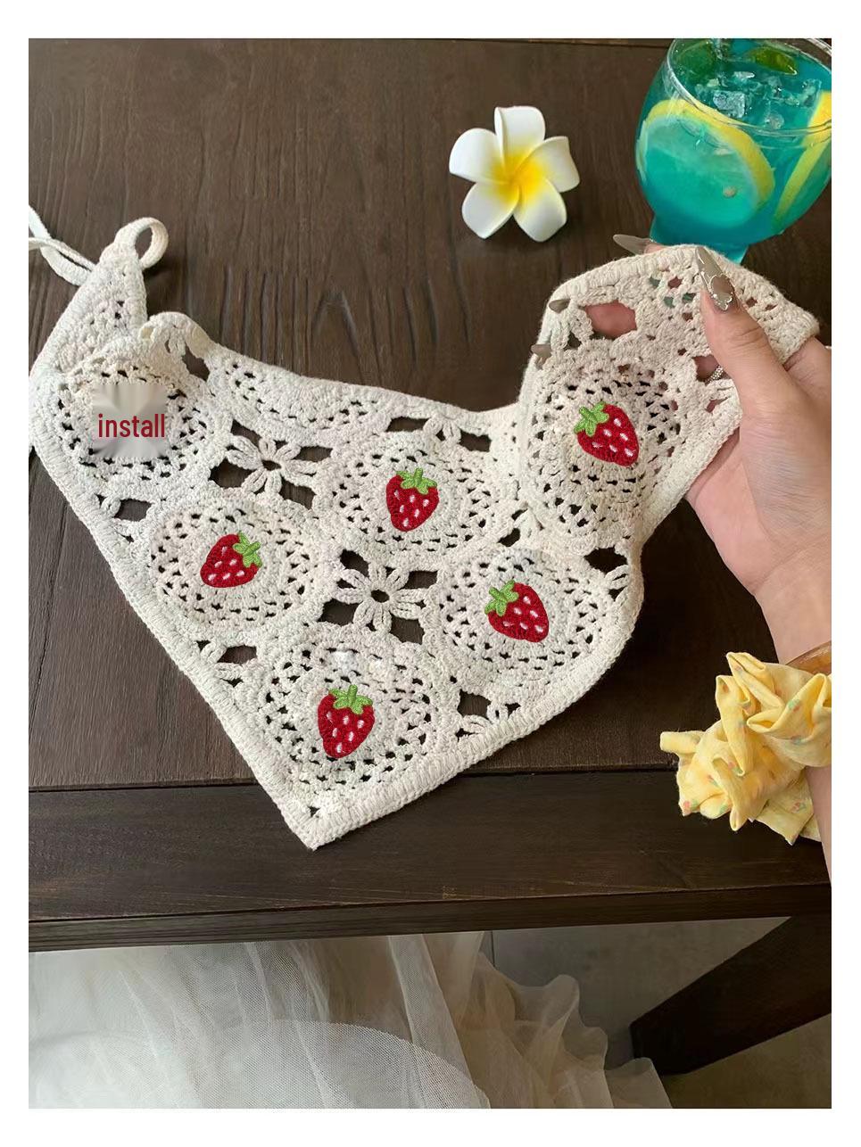 

Женский белый кружевной треугольный платок в пасторальном стиле с цветочным дизайном