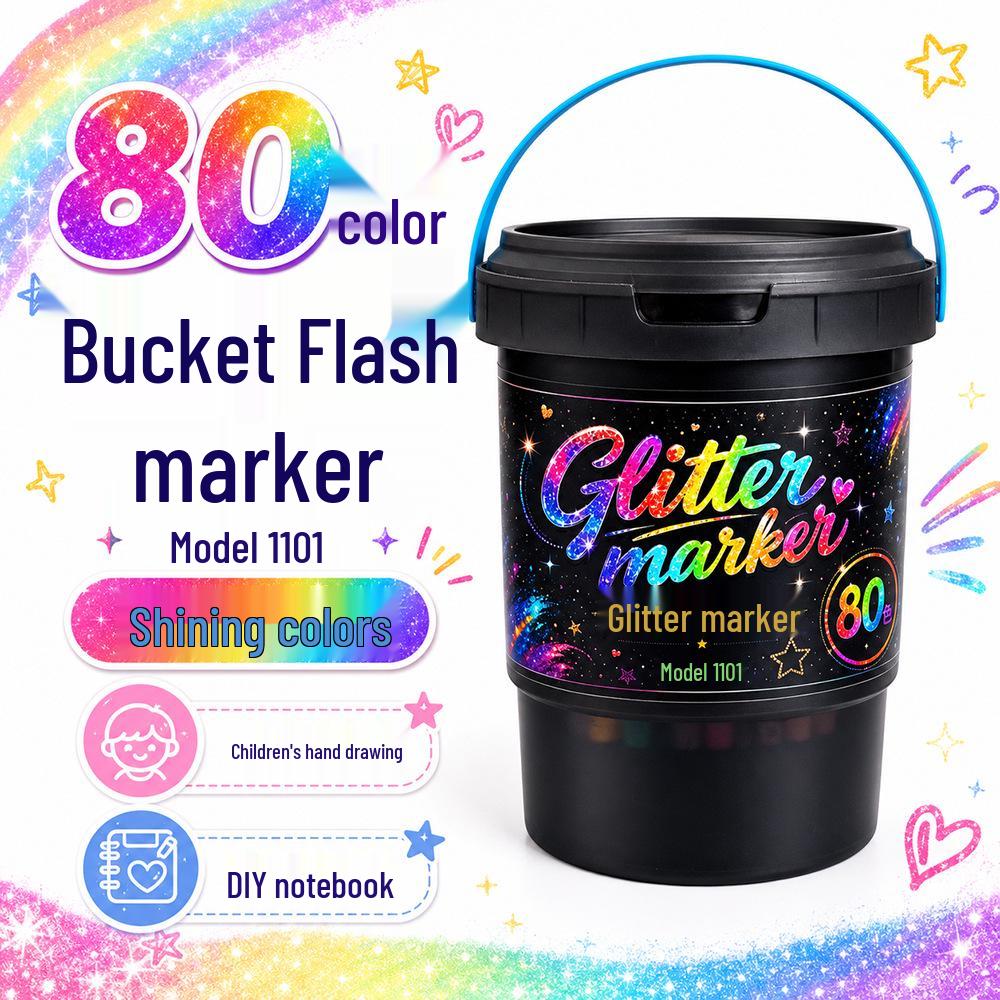 Washable Glitter Markers for Kids - Soft Tip Super Sparkle Colors for Art & School