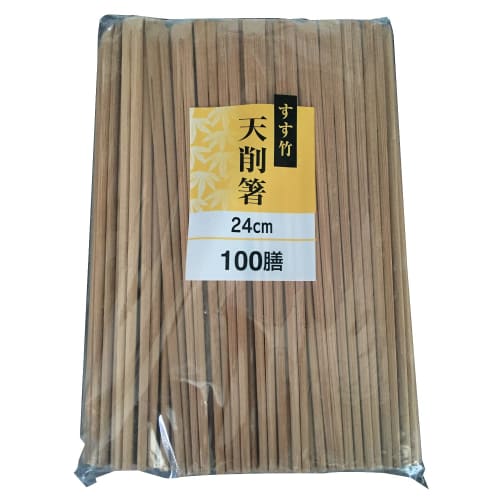 Yamato Bussan Tensuke Chopsticks, Susu Bamboo, 24cm Long, Slightly Longer for Easy Use, Pack of 100