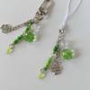 Sweet Grass Leaf Bead Charm Pendant Chain Phone Strap Pocket Keychain Strap Hangings Decoration for Key Bag Purse