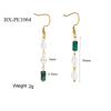 European and American Multicolor Natural Stone & Seed Bead Tassel Earrings, Stainless Steel Women's Accessory